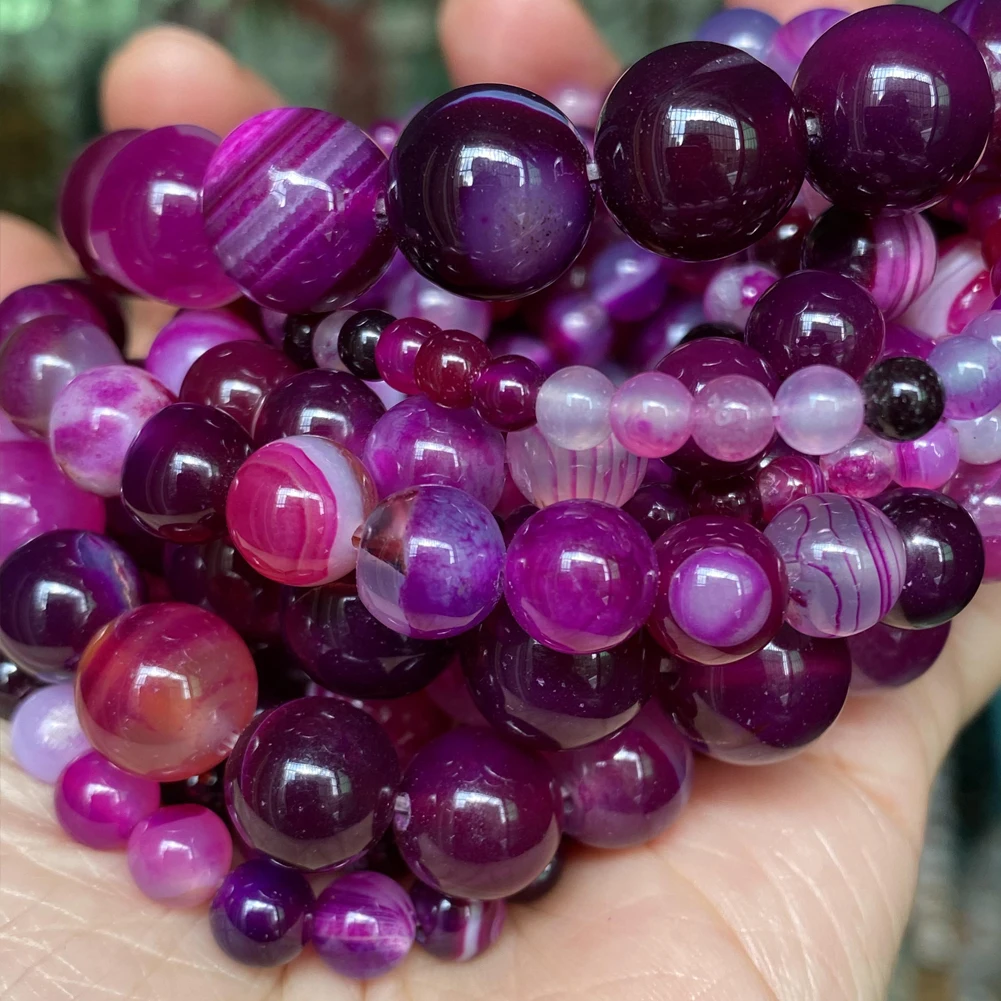 Natursteinperlen 4–10 mm Amethyste Lava Türkise Achate Jade Granat Quarzperlen für Schmuckherstellung DIY Armband Halskette