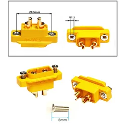 1/2/3Pcs XT60E-M XT60E1-M Mountable Fixed XT60 Male Connector Plug for Racing Models Multicopter DIY Spare Parts