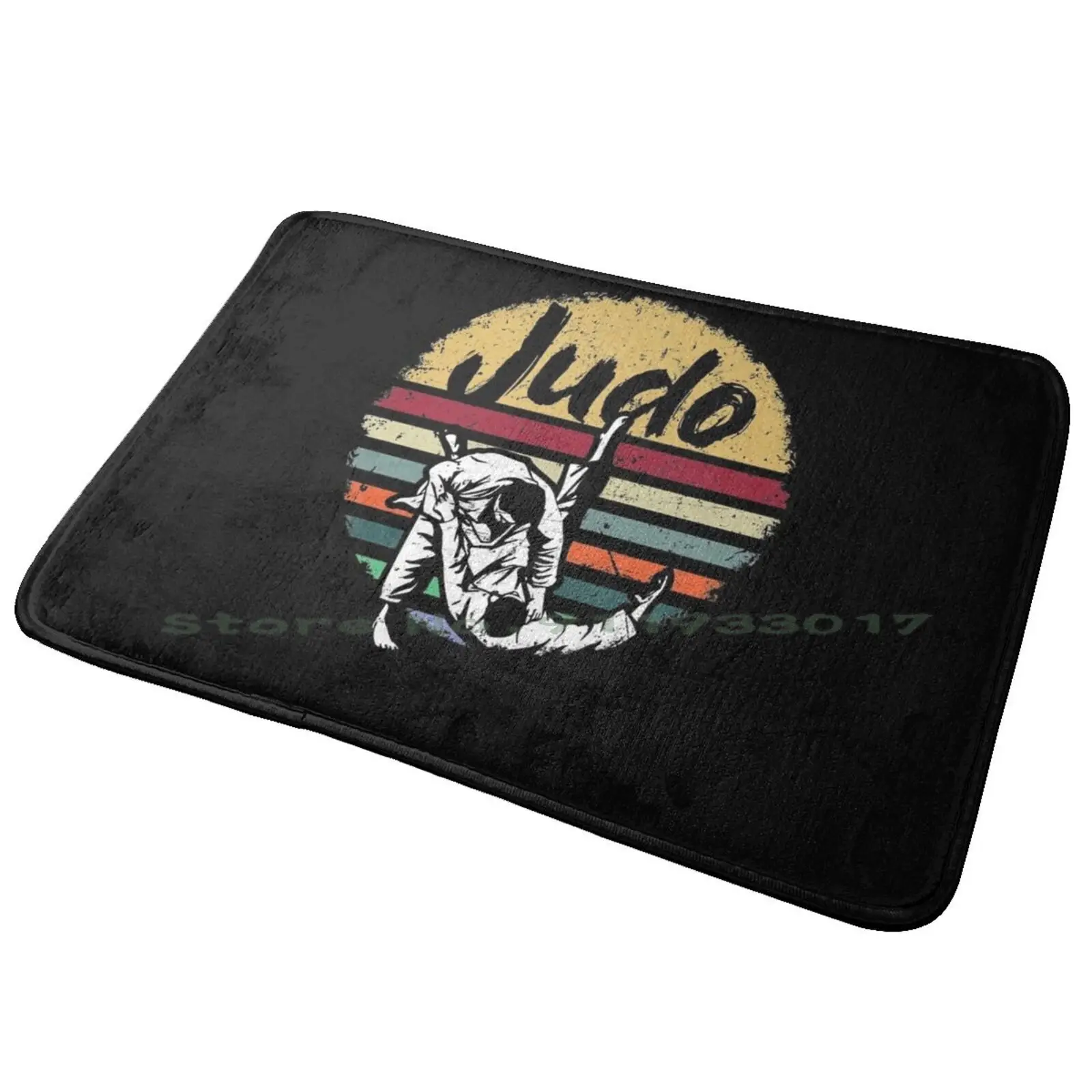 Judo Judoka Vintage Kampfsport Training Ringen Geschenk Entrance Door Mat Bath Mat Rug Turtle Tortoise Animal Vintage Line Art