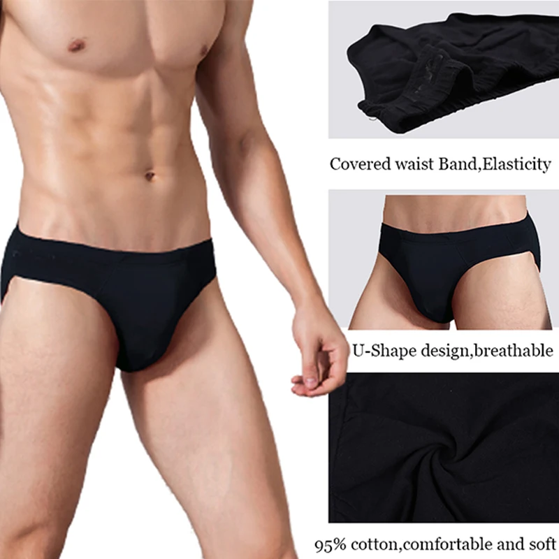 High Quality Men\'s Underwear Pure Cotton Sexy Men Briefs Solid Underpants Comfortable Breathable Bikini men\'s shorts