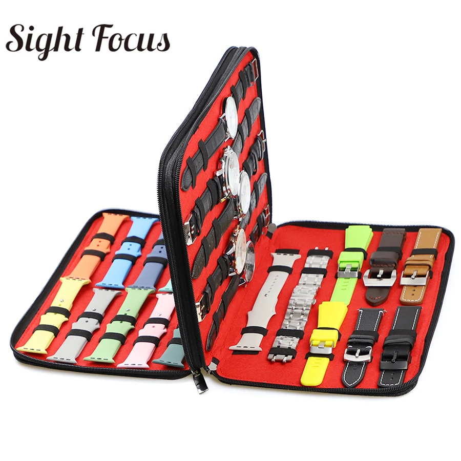 40 Slot Felt Watch Organizer Box Watch Storage Case Pouch Double Layer Watch Box For Apple Watch Strap Band Organizer Holder Bag