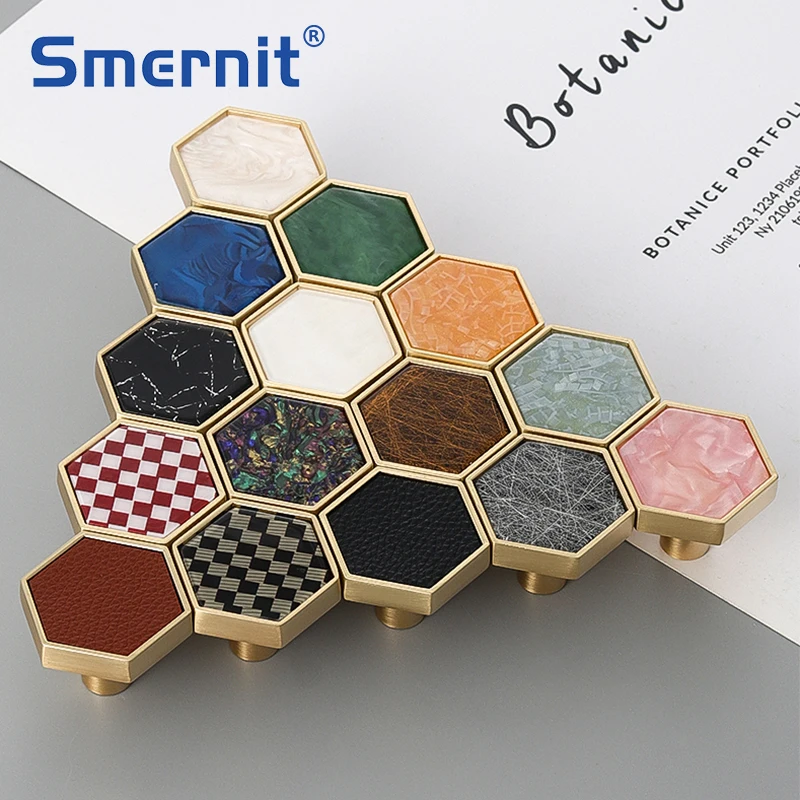 Hexagon Furniture Handles for Cabinets and Drawers Door Knobs Kitchen Cupboard Wardrobe Pulls Stylish Decorate
