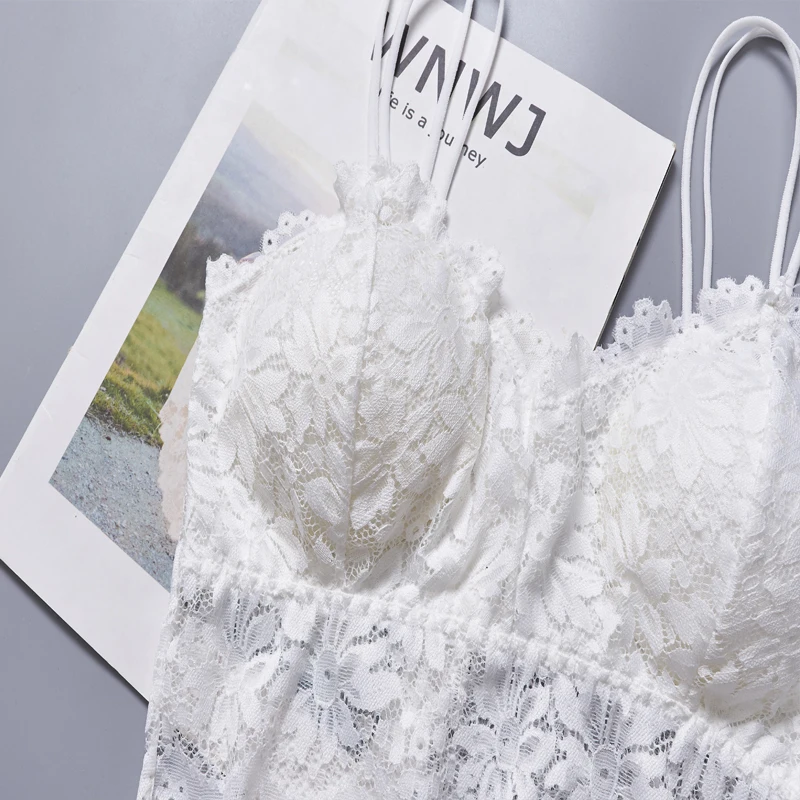 New Women Wireless Lace Bra Push Up Bralette Sexy Lingerie Full Cup Backless Vest Ultrath Brassiere Soft Top Plus Size Underwear