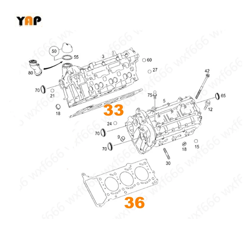 Engine Cylinder Head Gasket For FITMercedes-Benz GLE400 ML400 GL450 S550E 3.0L V6 2760160200 2760160100 2015-2017