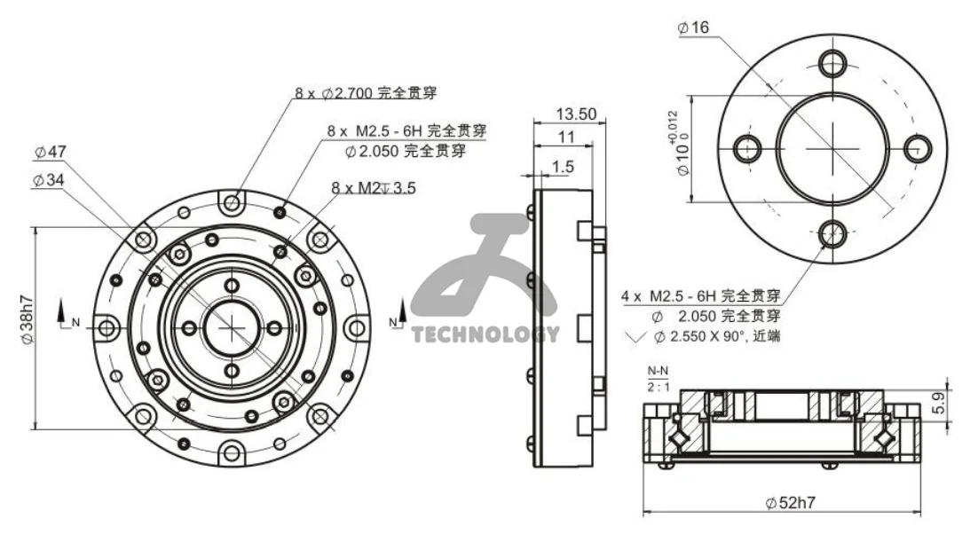 Factory Supply SHD Series Harmonic Reducer SHD-11 Reduction Ratio 1:100 Robot precision wrist gear reducer For ordnance Machine