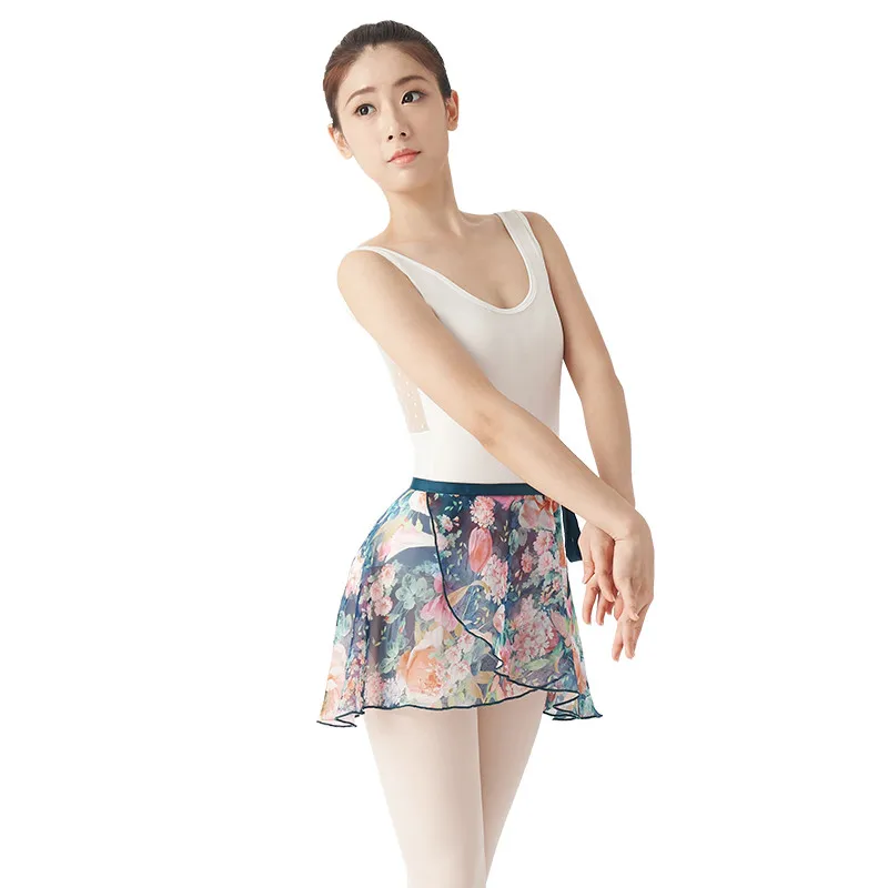 Women Chiffon Flower Practice Leotard Dancing Wear Girls Floral Print Ballet Tutu Cheap Dancing Girls Tutu Skirt Princess Skirts