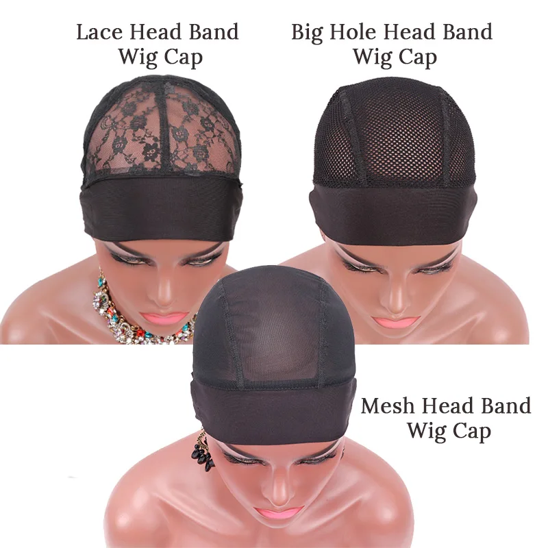 Wig Caps For Making Wigs With Cross Headband Wig Band For Edges With Headband Wig Caps For Making Braiding Hair Mesh Hair Nets