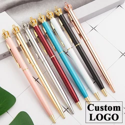 Crown Metal Balpen Relatiegeschenken Kristallen Pen Luxe Aangepaste Logo Balpen Bruiloft Verjaardagscadeau Gegraveerde Naam