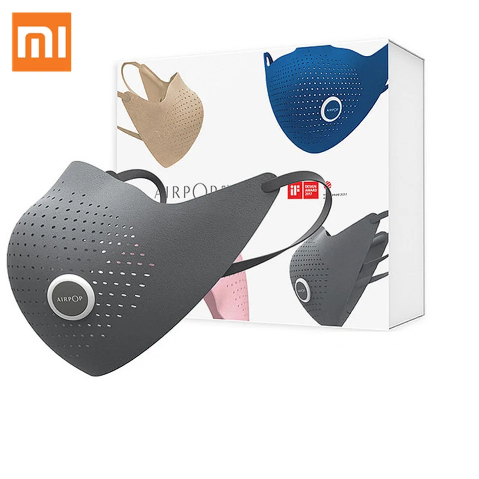 Xiaomi mijia AirPOP Air Wear PM0.3 / pm2.5 Anti-haze Face Mask With 2pcs Filter Adjustable Ear Hanging Comfortable Face Masks