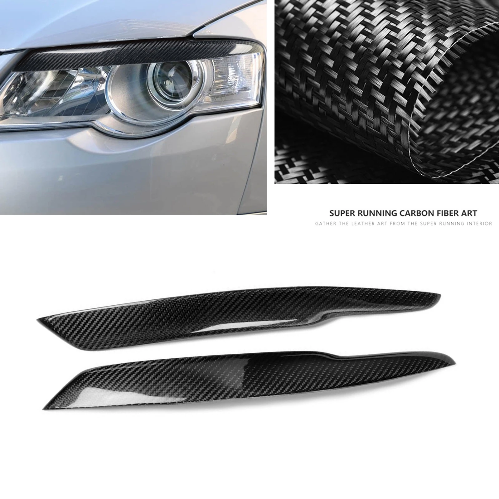 

For Volkswagen VW Passat B6 3C 2005-2010 Carbon Fiber Headlight Eyebrow Headlamp Eyelid Trim Front Head Lamp Light Cover Brow