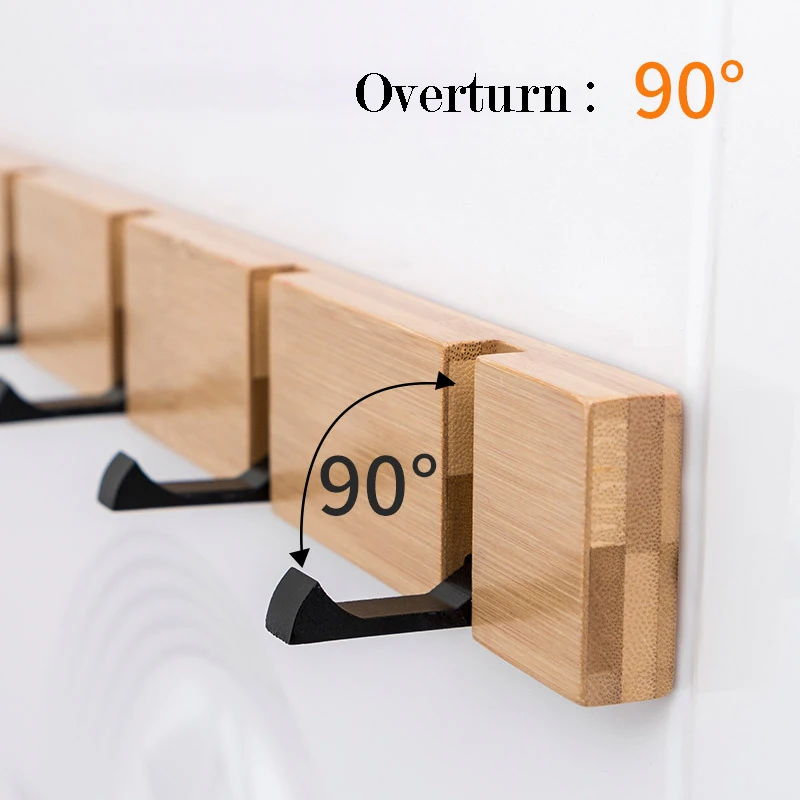 Wall Clothes Hooks Solid Wood Wall Hooks Towel Coat Clothes Rack Hooks Shelf Living Room Wall Row Hook Rack Organizer Key Holder