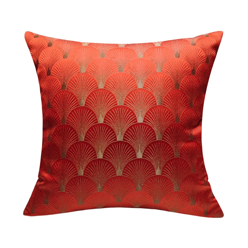 Deluxe Contemporary Fan-Shaped Half Round Home Woven Red Cushion Cover Interior Decorative Square Pillow Case 45 x 45cm 1pc/lot