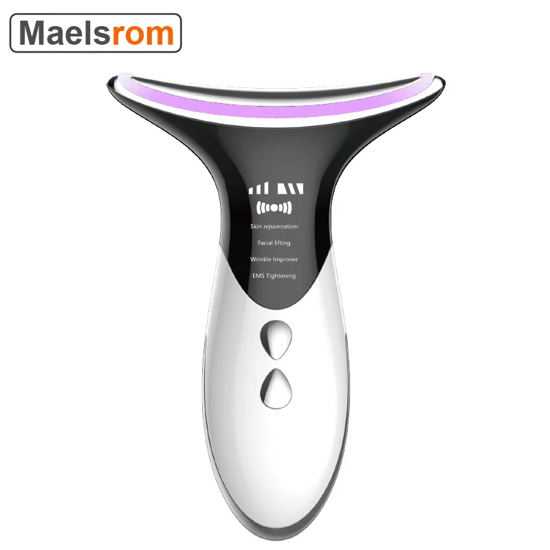 EMS Lift Massager Face Neck  LED Light Heating Sonic Vibration Heat Wrinkles Removal Skin Tightening Anti-aging Beauty Device