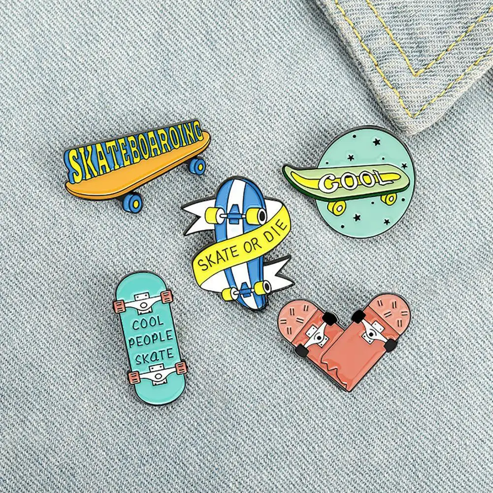 Pin Badge Decorative Skate Pattern Metal Skate Cartoon Cute Brooch for Students