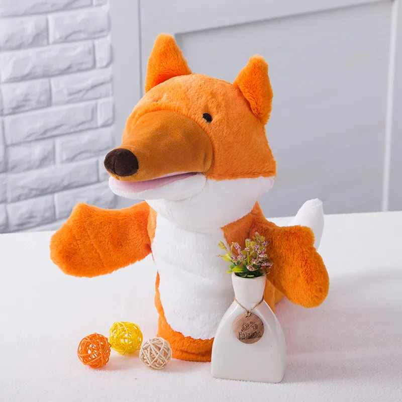 Plüsch Handpuppe Weiche Tiere Puppen Fuchs Handpuppe Für Kinder Erwachsene Pretend Spielen Puppen, 28CM