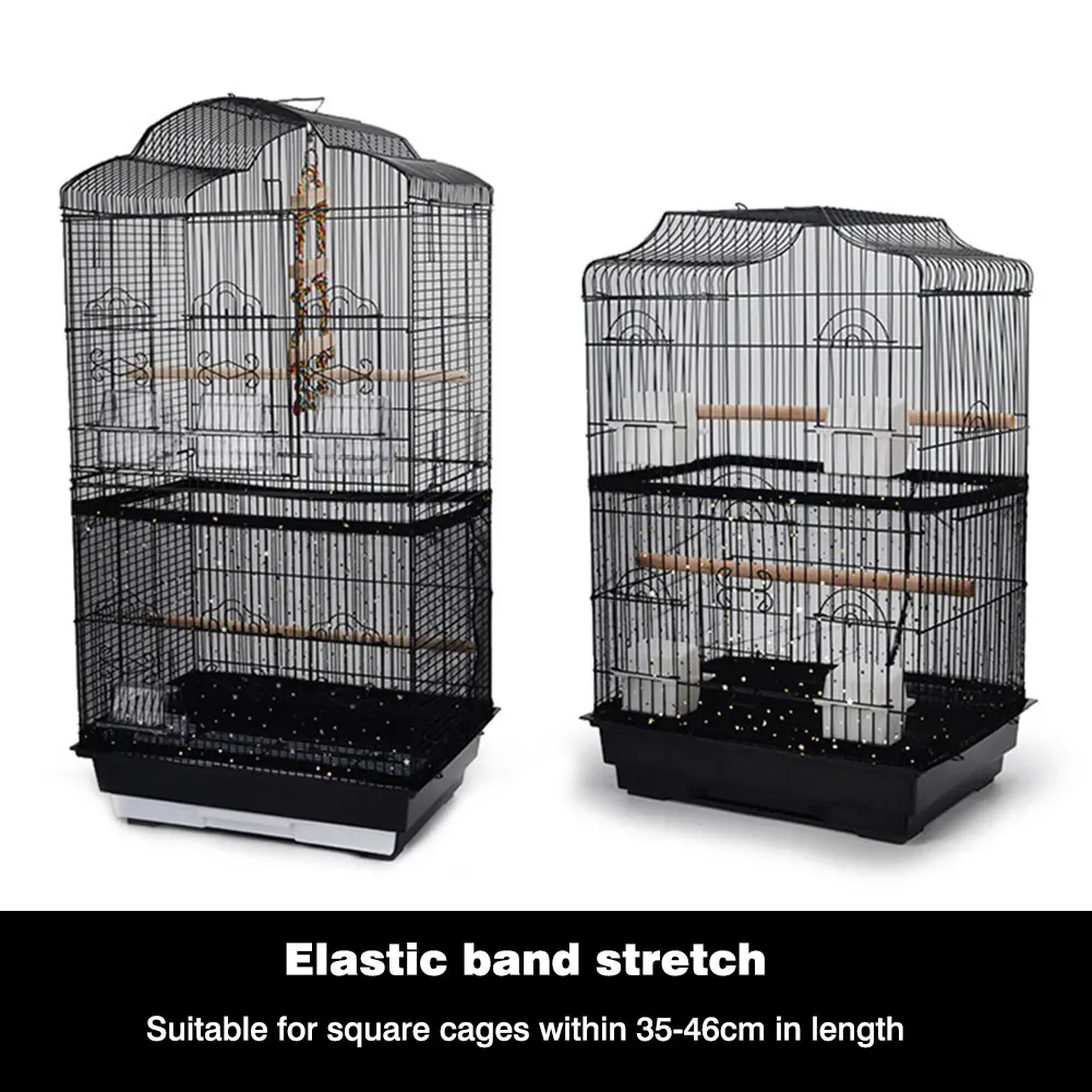 Pet Bird Cage Cover Dustproof Seed Catcher Nylon Mesh Birdseed Net Guard For Length 35-46cm Bird Cage