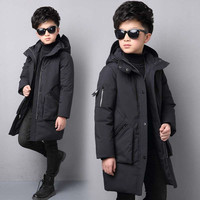 -30 degree children clothing boy clothes warm winter down cotton jacket Hooded coat Teen thicken outerwear kids parka