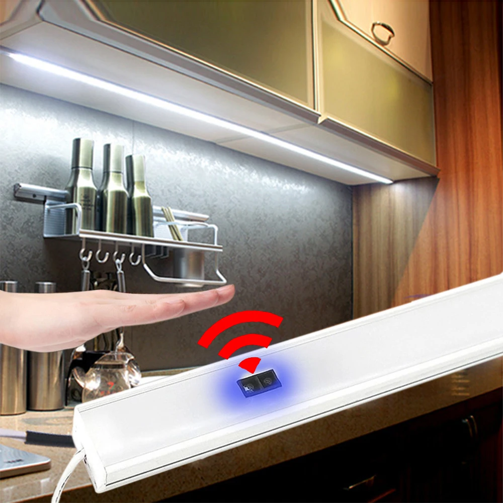 Sensor LED Under Cabinet Lamp Kitchen Bedroom Wardrobe Closet Night Lights LED Bar Light Indoor Home Lamp