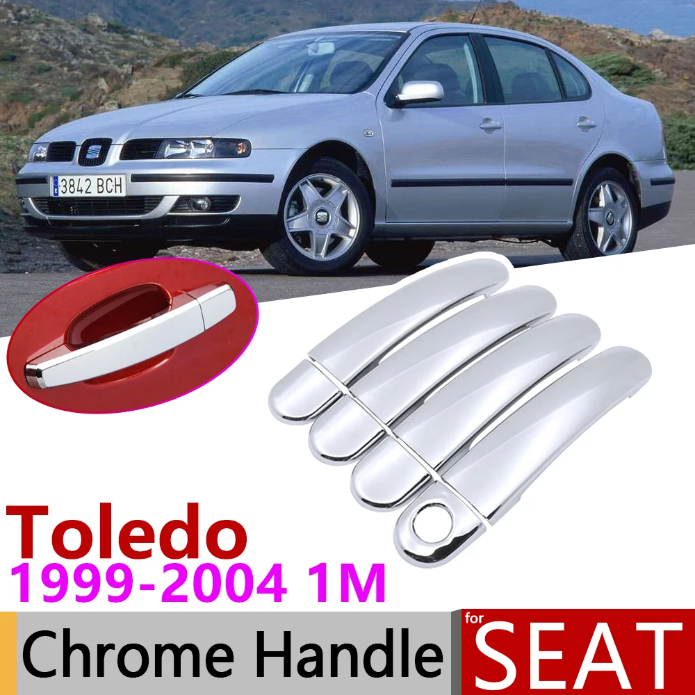 

for Seat Toledo 1M MK2 1999~2004 Chrome Exterior Door Handle Cover Car Accessories Stickers Trim Set 2000 2001 2002 2003