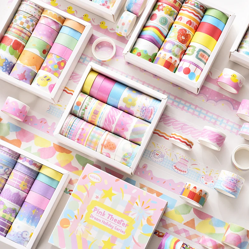 20Rolls/Box Cute Dream Holiday Washi Tapes Decor Masking Tape DIY Scrapbooking Album Journal School Stationery Supplies