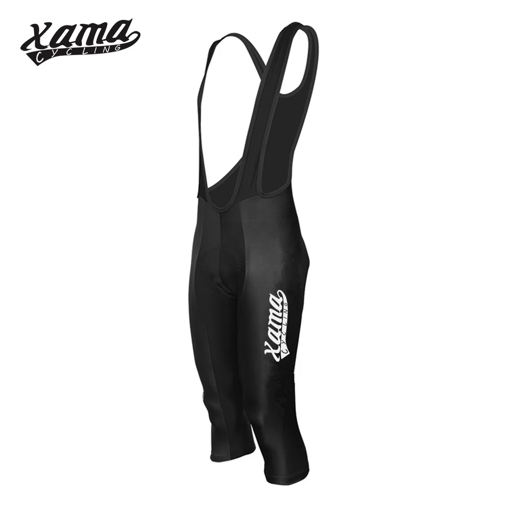 

Men's Black Cycling 3/4 Knee Bib Knickers 20D Gel Pad Shorts Professional Riding Cushion Bike Team Ciclismo Tights Xama Cycling