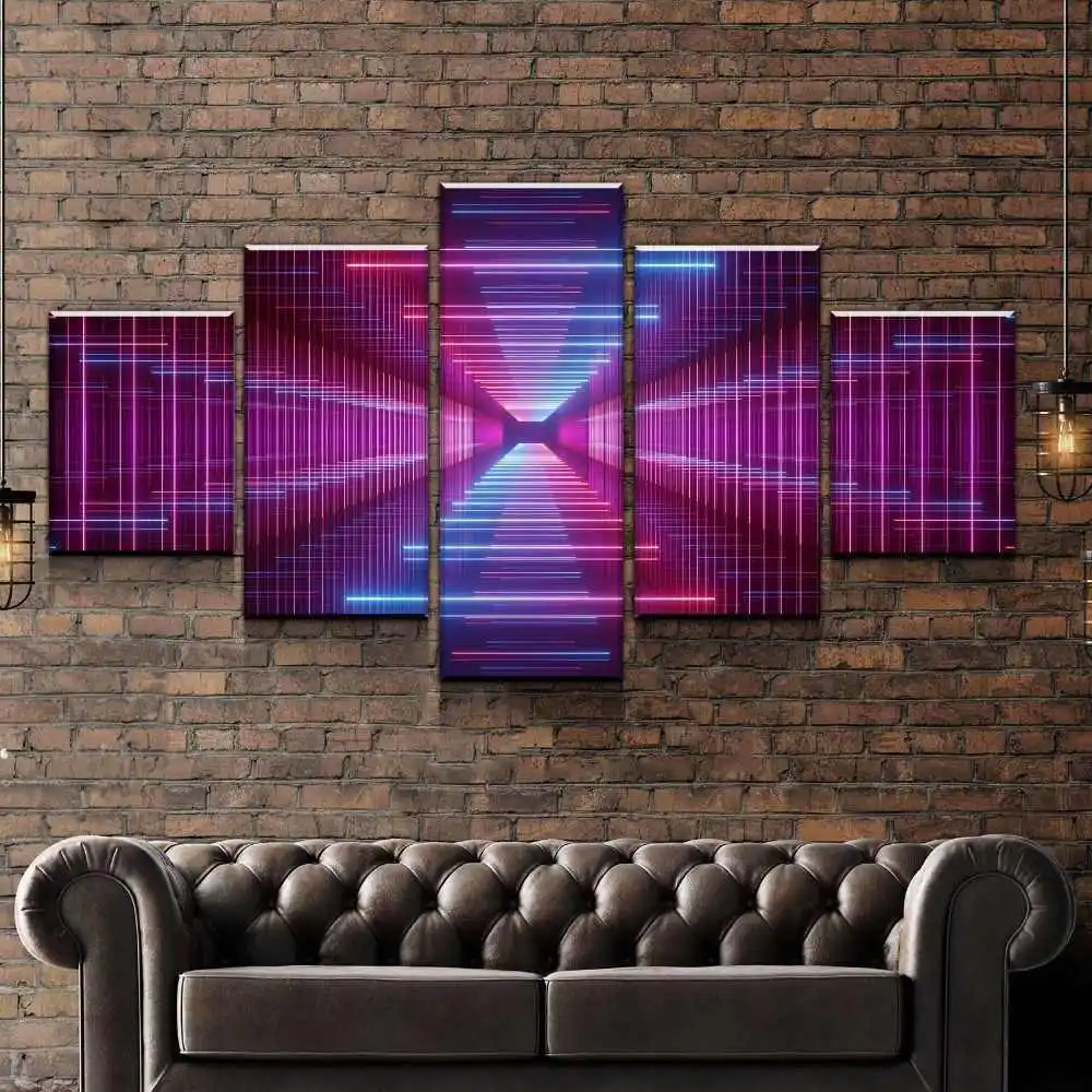 

Infinity Led Mirror 5 Pcs Canvas Picture Print Wall Art Canvas Painting Wall Decor for Living Room Poster No Framed