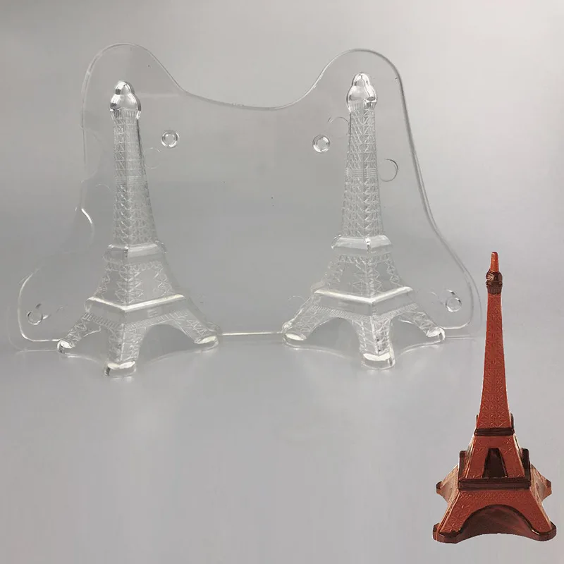 DIY 3D Eiffel Tower Shaped Plastic Chocolate mould Cake Decorating Molds Pastry Tools Baking Tools Mold DIY Candy Jelly Mold