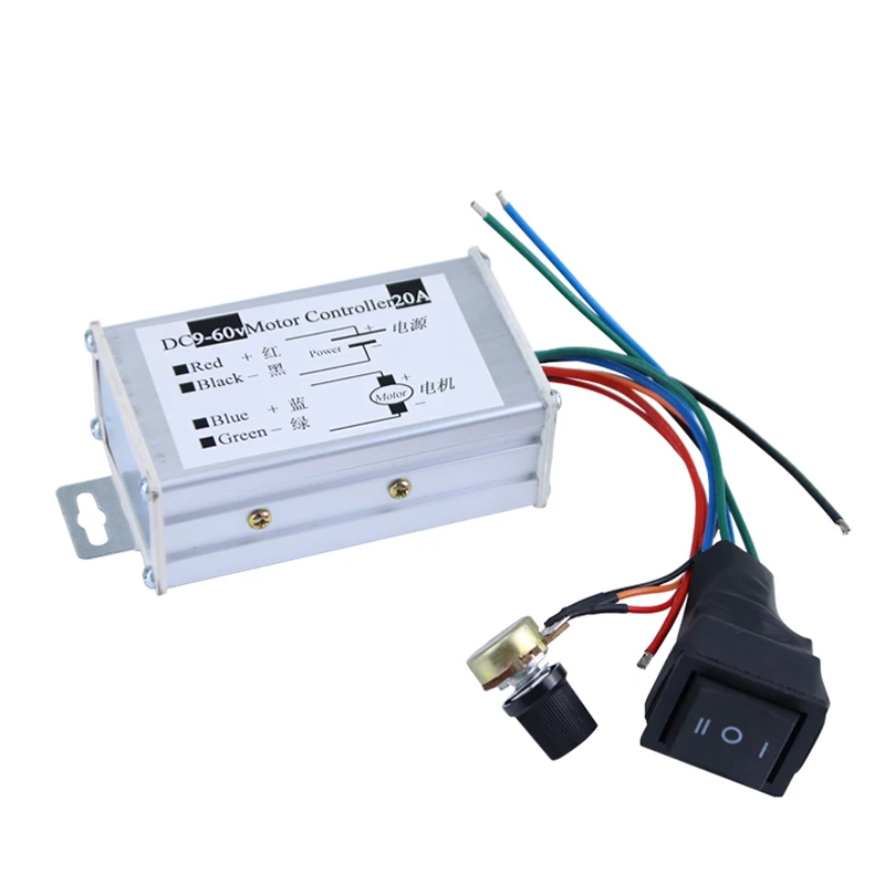DC9-60VPWM Adjustment DC Motor Control Speed Regulation 20A Positive/negative Adjustable Speed High Power 1200W Motor Controller