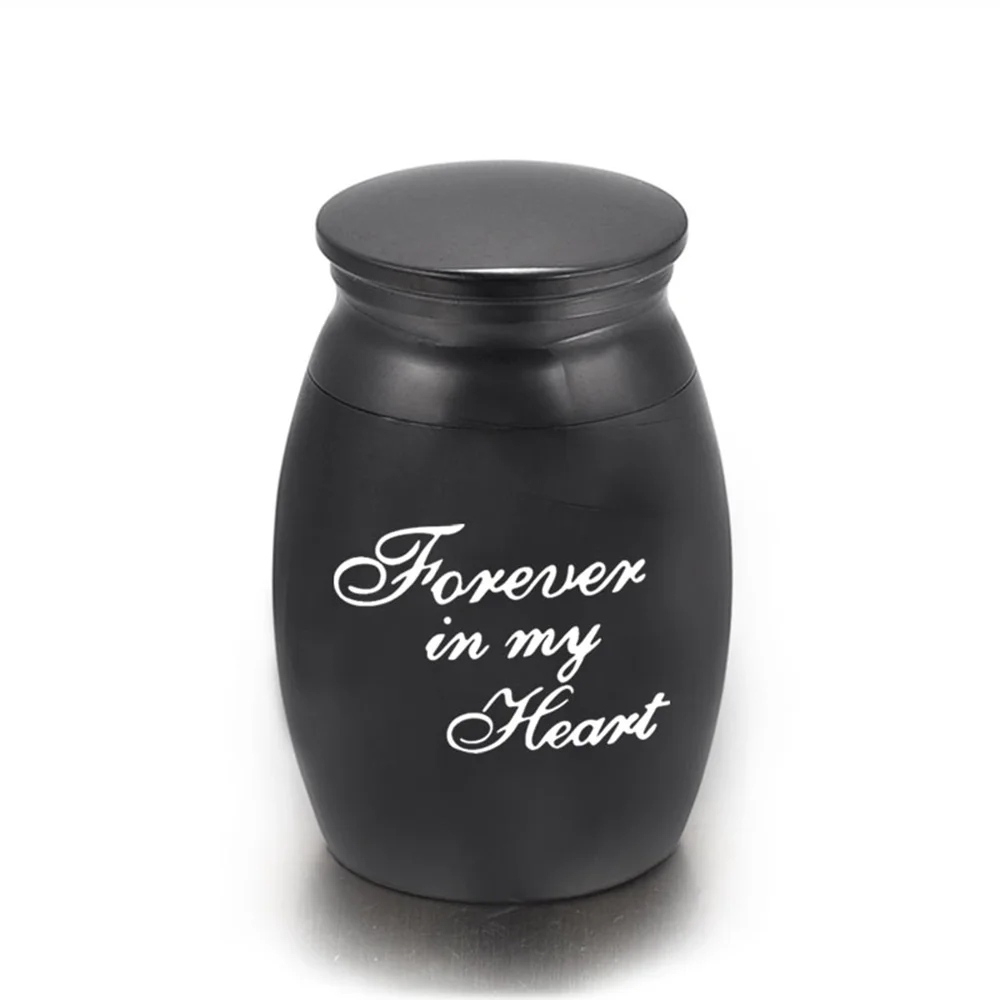 Forever in My Heart-Black/Rose Gold/Blue/Gold/Silver Pet Cremation Urns Metal Aluminum Alloy Ashes Memory Human Pet Urn