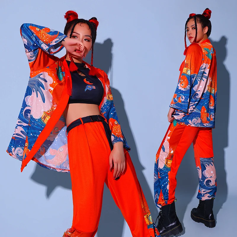 Hip Hop Performance Costume Chinese Style Retro National Tide Combination Dance Team Jazz Dance Group Commercial Stage Costume