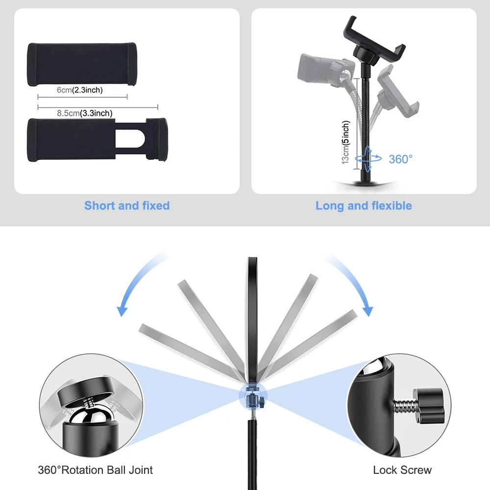 Light Ring With Tripod Round Ring Lamp Led Lights Stand Selfie Photography Lighting Photo Studio For Makeup Video Vlog Set USB