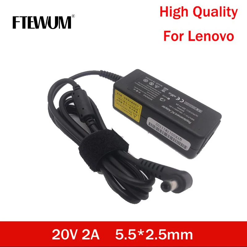 

Laptop Charger 20V 2A 40W 5.5*2.5mm AC Adapter For Lenovo IdeaPad S10 U90 U100 U110 U120 X110 X120 X130 U310 for MSI notebook