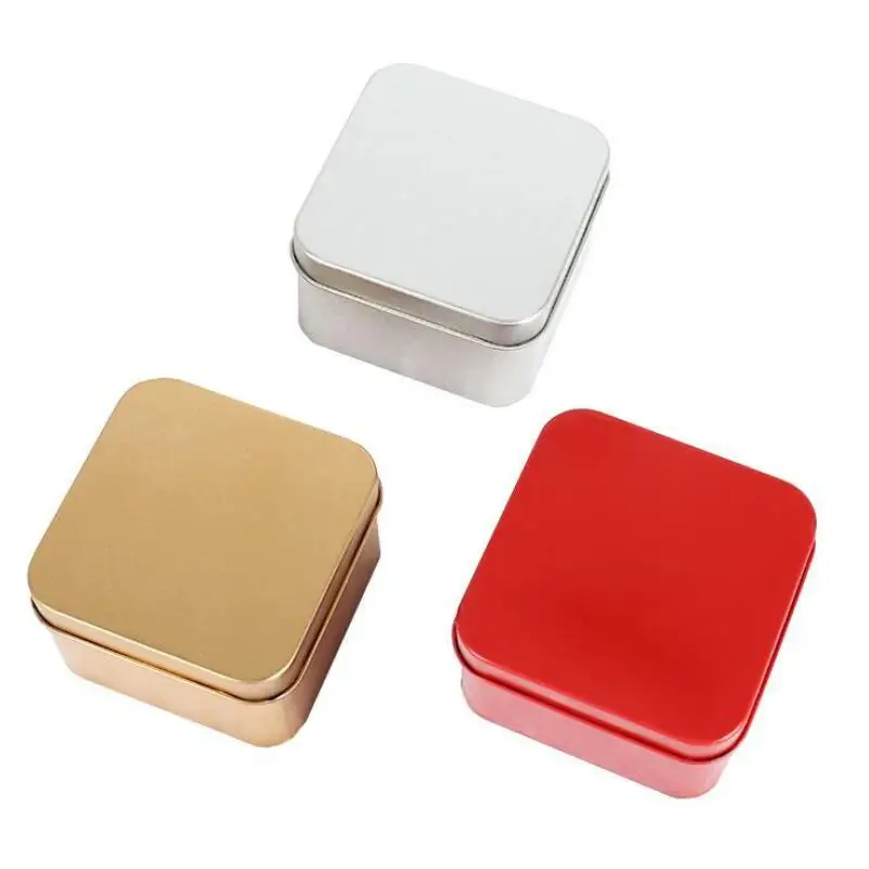 Wedding Favor Square Tin Gift Case Sundries Earphone Cable Organizer Container Tea Candy Storage Box LX8644