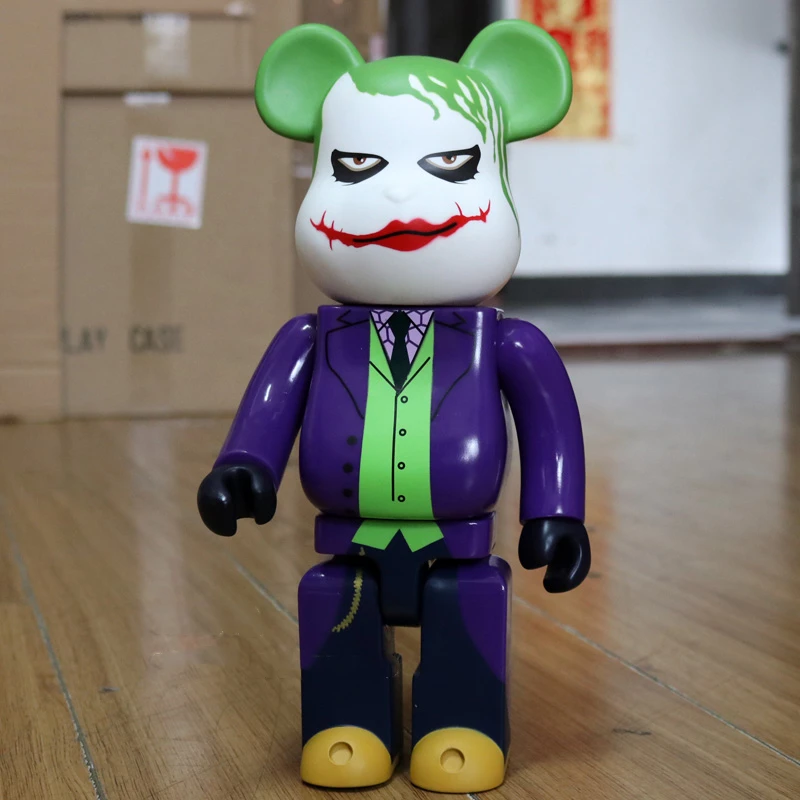 Imagem -03 - Rbrick Faça Você Mesmo Moda Brinquedo Pvc Cavaleiro Escuro Coringa Heathledger Urso de Pelúcia Figura Ação Collectible Modelo Brinquedo 11in 28cm 400 be @