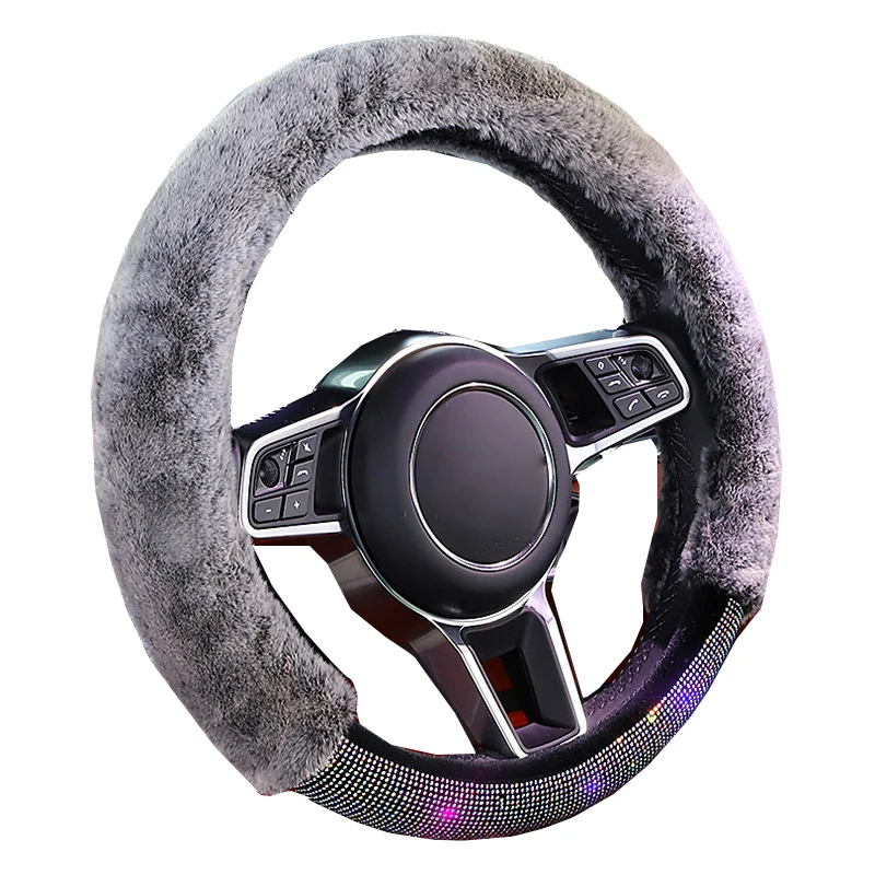 Winter Fashion Universal Car Steering Wheel Braid Cover Wrap Case For 37-38 CM 14.5