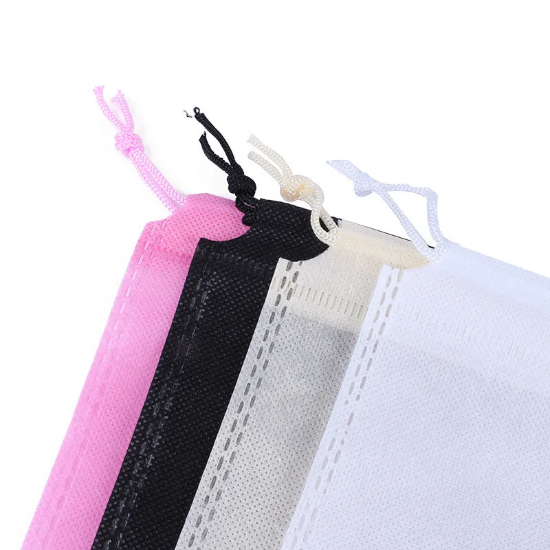 50pcs Pink Non-woven Drawstring Bag Clothing And Shoes Dust-proof Heat-sealing Non-woven Bag Environmental Drawstring Bag