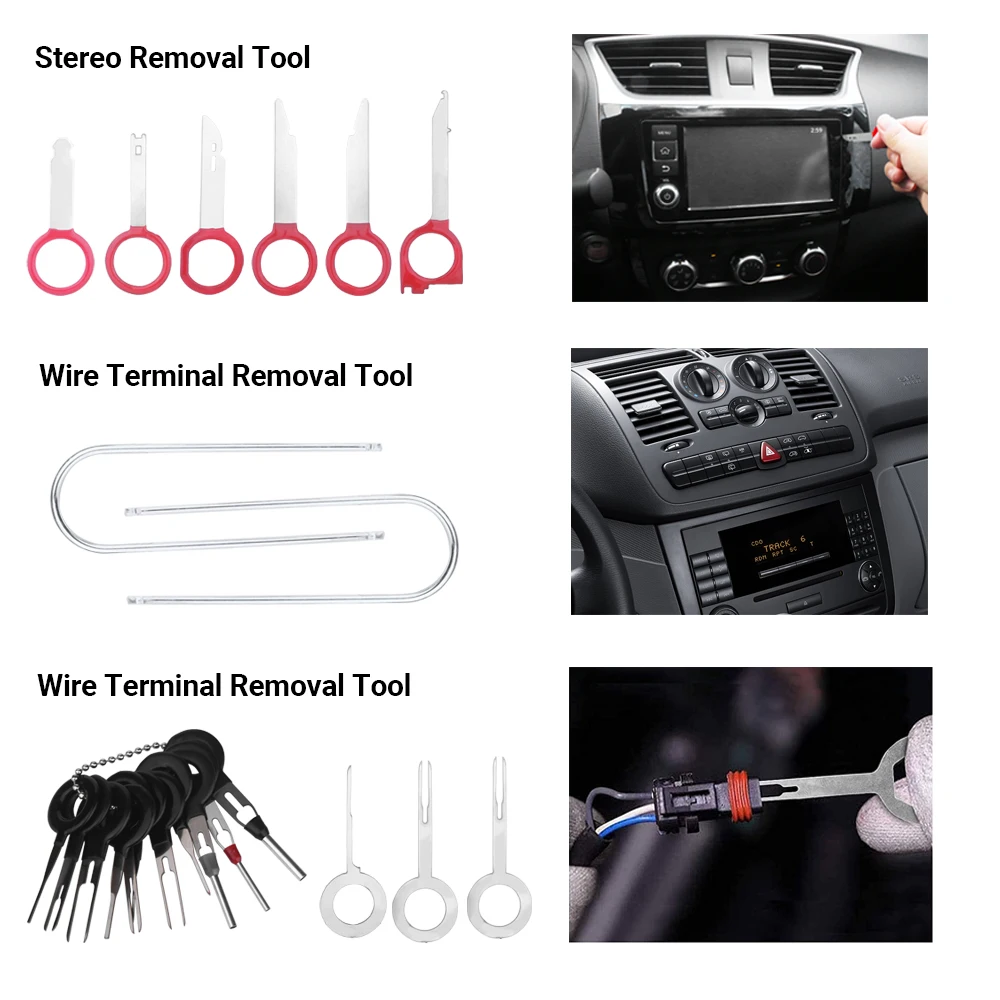 Herramientas de reparación de Audio de coche, Kit de extracción de embellecedor de puerta de Panel de coche, alicates de Clip automático, juego de herramientas de extracción de sujetadores