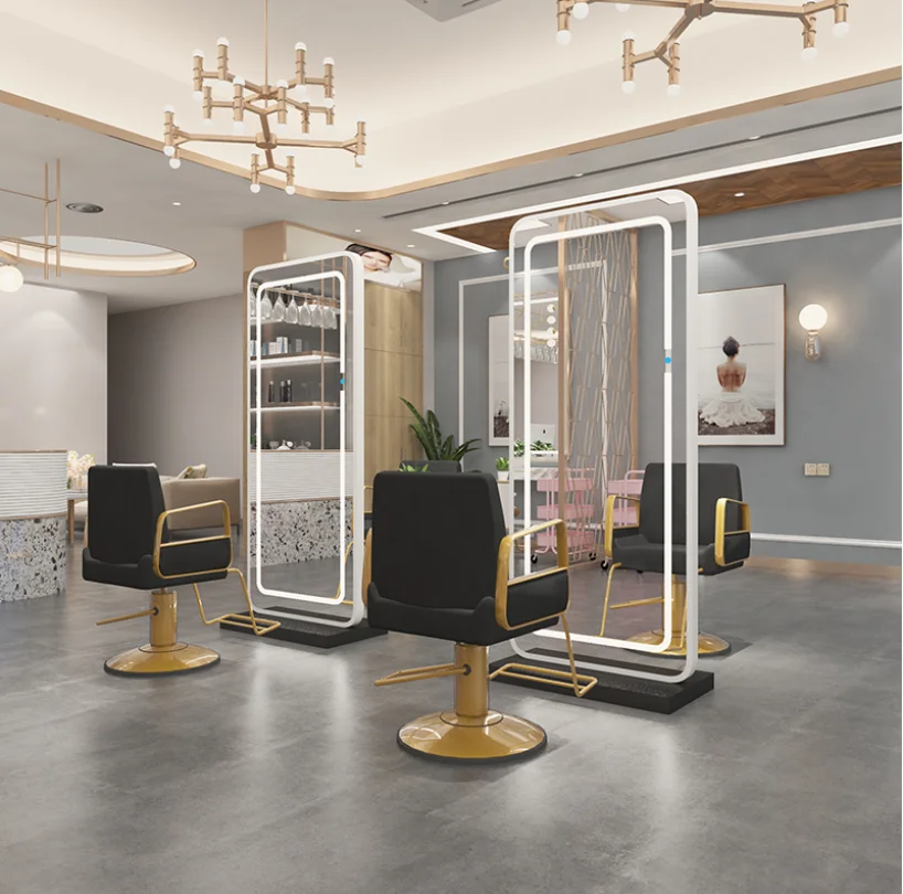 Beauty Salon Barber Shop Mirror Floor Floor Cutting Mirror Full Body Wall-mounted Hair Salon Mirror