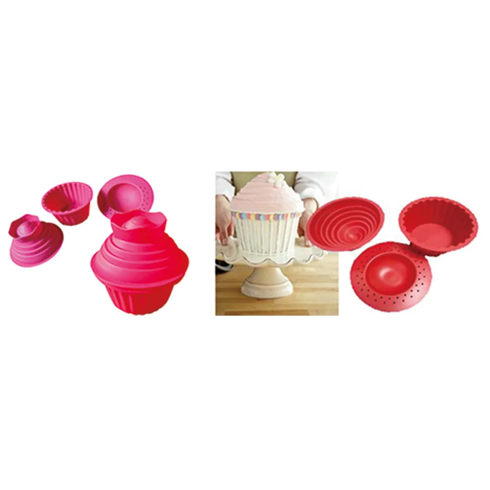 High Quality Silicone Giant Cupcake Mold,3 PCS Big Top Cupcake Silicone Mould,Heat Resistant Bake tools Baking Maker K950