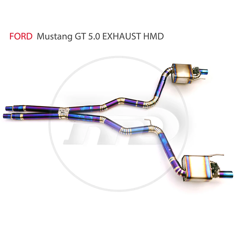 HMD Titanium Alloy Exhaust Systems Is Suitable For Ford Mustang GT 5.0 Electronic Valve Muffler For Car Accessories