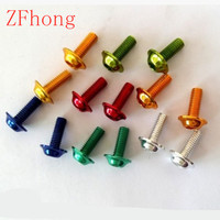 10pcs m5 m6 aluminum colourful Half Round Button Flange Head With Washer Inner Hex Socket Allen Screws Bolt