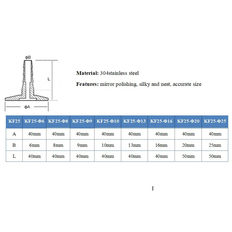 Flange Adaptador para mangueira de vácuo, aço inoxidável, KF25, Barb Fittings, mangueira, adaptador de flange, conector