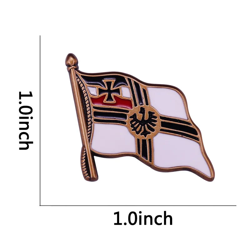 Old Imperial German flag enamel pin with cross and eagle show your love for Kaiserliche Marine