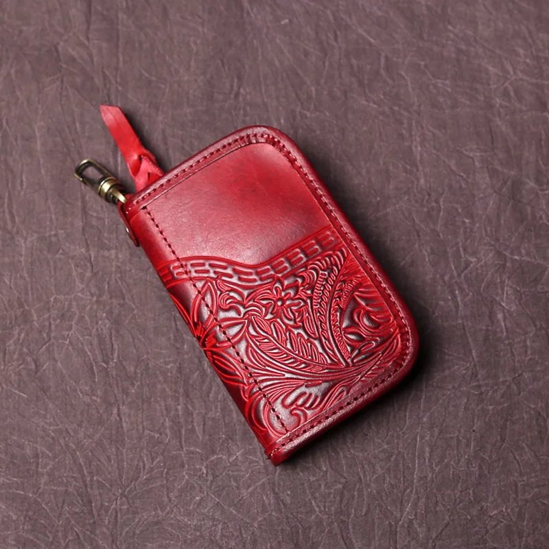 NZPJ männer Leder Schlüssel Tasche, Die Erste LayerOf Rindsleder, Damen Geldbörse, multi-funktionale Vintage Pflanzlich Gegerbtem Leder ID Tasche. – Detail 15