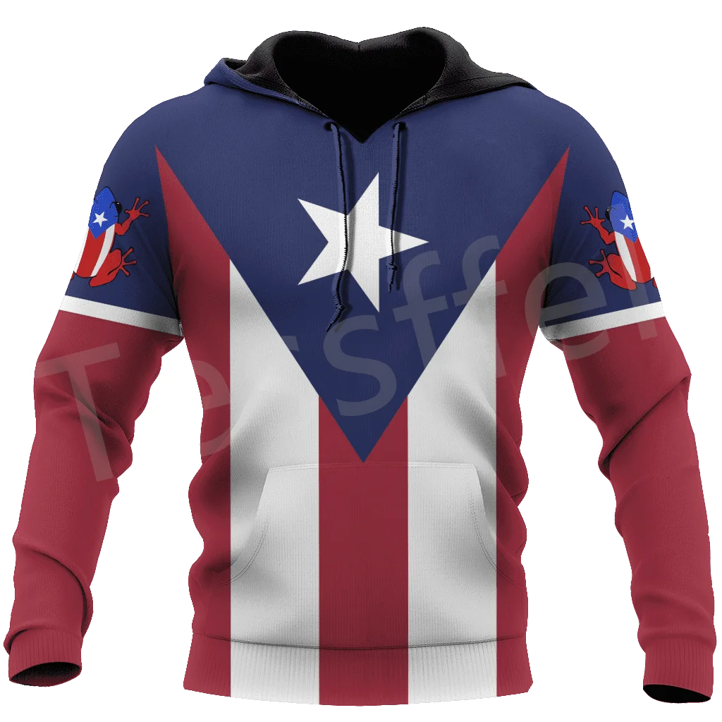 Tessffel Newest Country Flag Puerto Rico Caribbean Sea Camo Tattoo Harajuku Tracksuit 3DPrint Men/Women Funny Casual Hoodies B-5