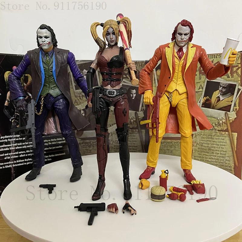 Neca Joker Figure Harley Quinn Superman Batman Action Figure Toys Cartoon Alliance of injustice Collectable Model Doll Gift 18cm