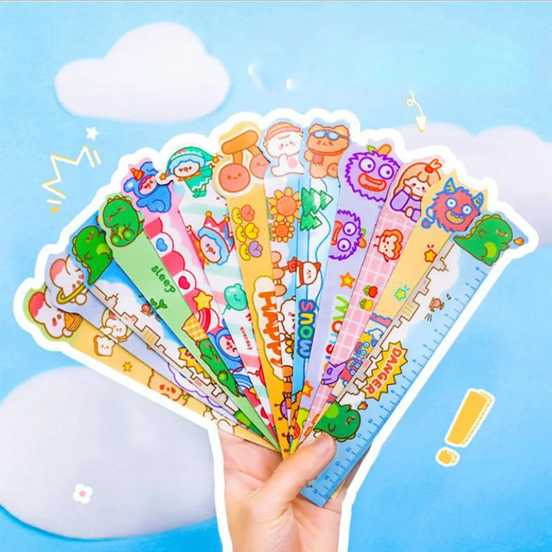 

48 pcs/lot Bendable Animal Magnetic Ruler Cute 15cm Straight Rulers Drawing Tool Promotional Stationery gift school supplies