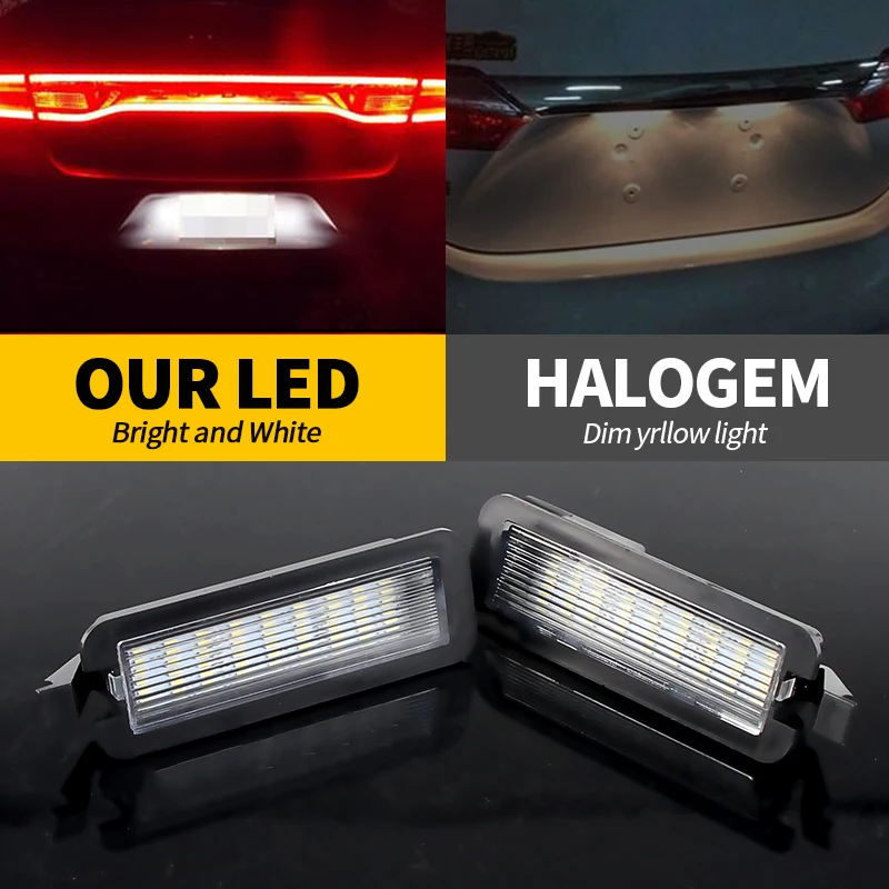 2 قطعة 18-LED CAN-bus خطأ مجاني الأبيض 12 فولت-24 فولت ل شاحن دودج تشالينجر باسيفيكا جيب البوصلة رام 1500 لوحة ترخيص مصباح