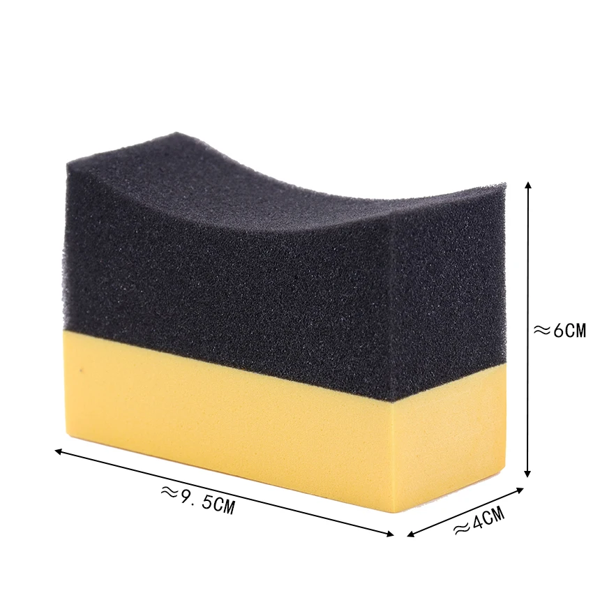 6 Pcs U-Shape Tire Waxing Polishing Sponge Pads Tyre Clean Brush for Auto Car Sponge Wax Applicator Pads