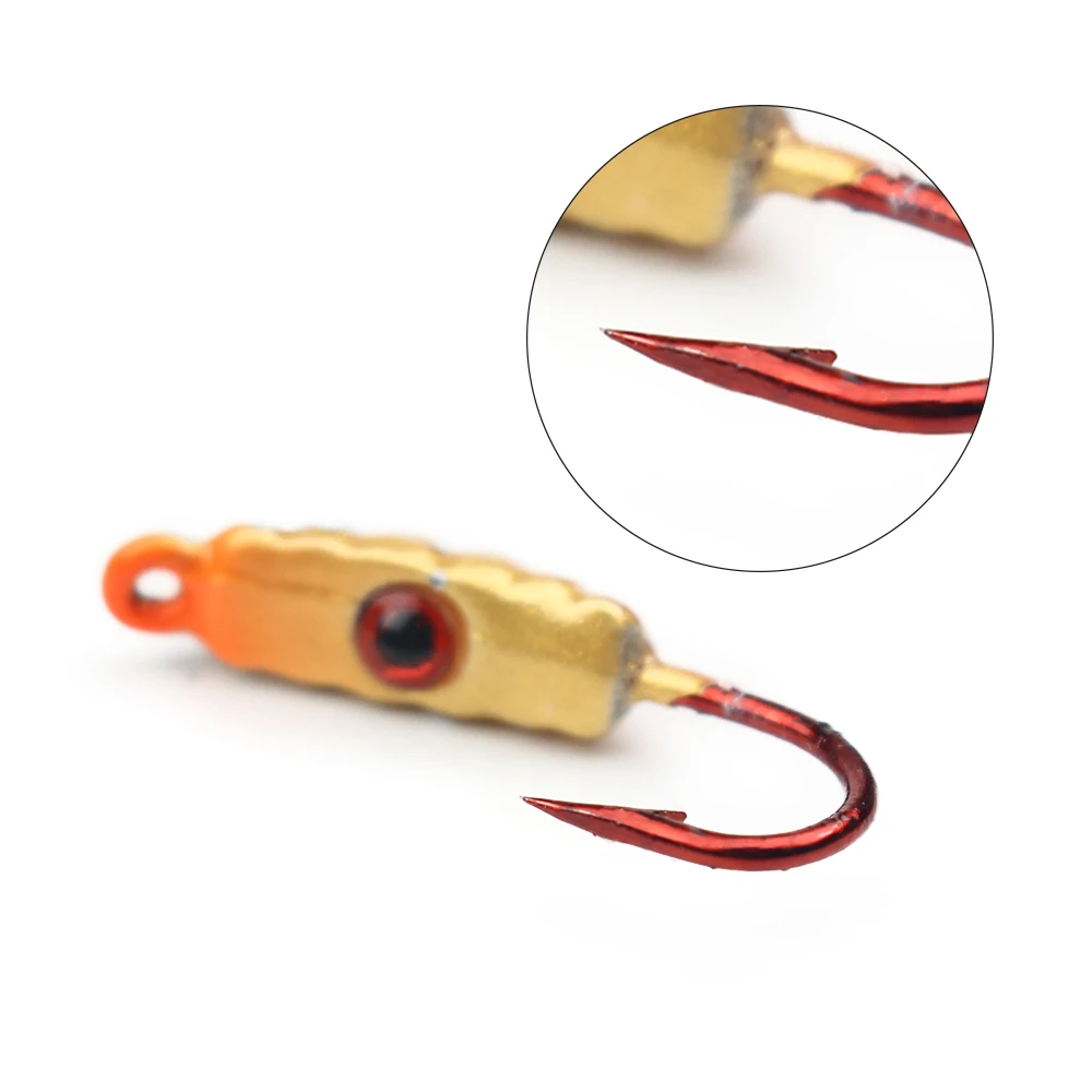 DNDYUJU (4Pcs/lot 23mm/1.5g) Maggot Ice Fishing Lure Worm The New Metal Bait Ice Jig Mini Lead Winter Fishing Hook